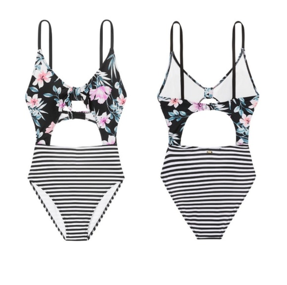 NWT VS PINK Front-Tie One-Piece - Picture 2 of 4